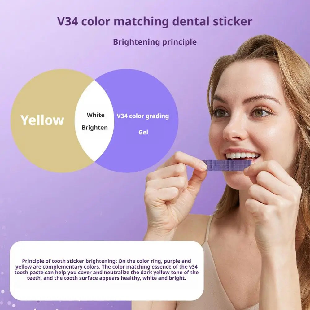 14 Pairs Purple Teeth Whitening Strips Brightening Formula Gentle Safe Remove Yellow Fit Teeth Daily Oral Care Coffee Stain